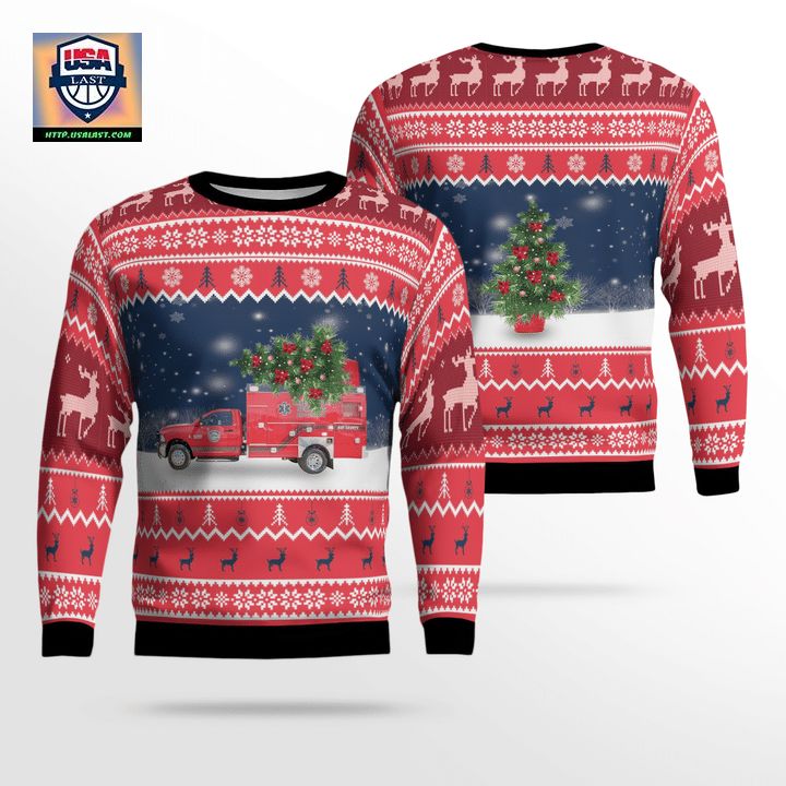 Florida Bay County EMS Christmas Sweater 3D