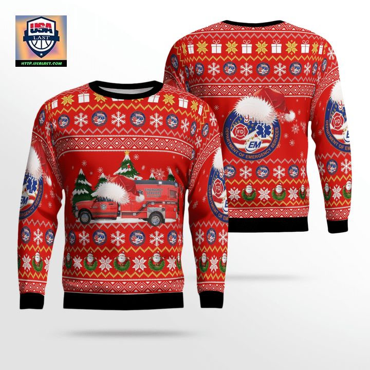 Florida Bay County EMS Christmas Sweater 3D CK81