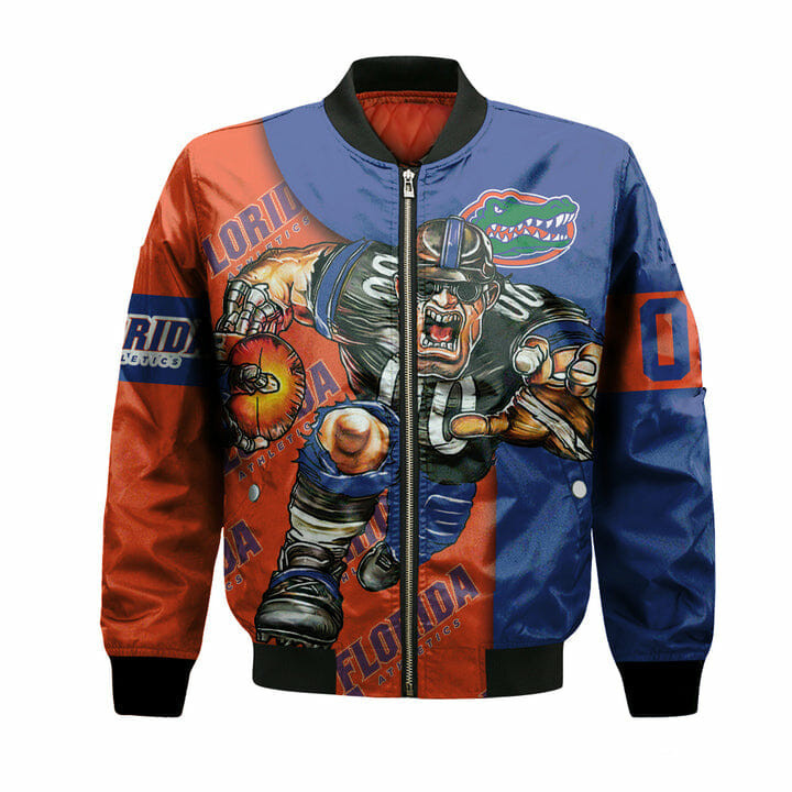 Florida Gators Orange Blue Mascot Bomber Jacket | NCAA College Team Jacket for Men & Women | Sports Fan Gift