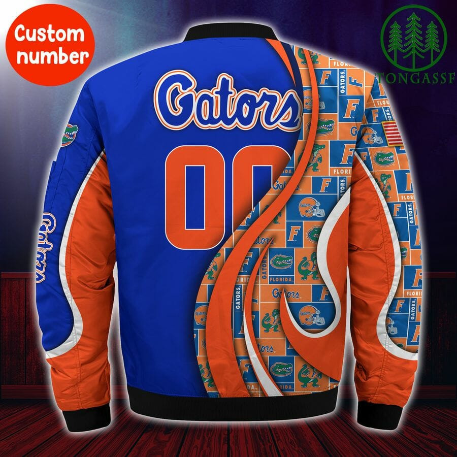 Florida Gators Personalized Name Number Blue Orange Bomber Jacket | NCAA College Team Jacket for Men & Women | Sports Fan Gift - Image 3