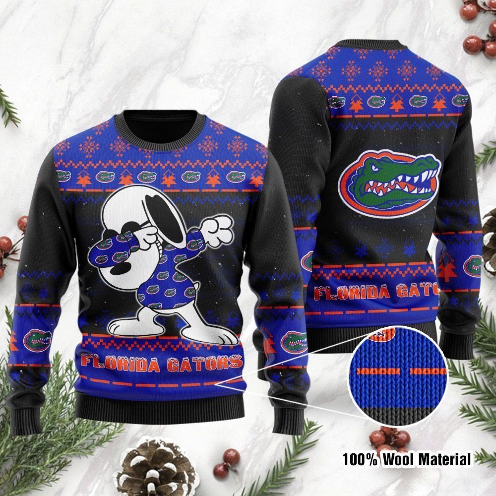 Florida Gators Snoopy Dabbing Ugly Christmas Sweater Holiday Party Men Women Full Plus Size
