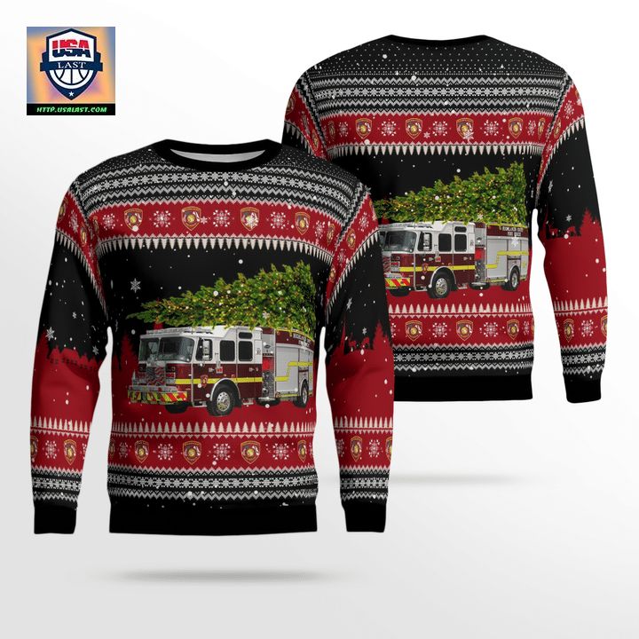 Florida Highlands County Fire Rescue Christmas AOP Sweater
