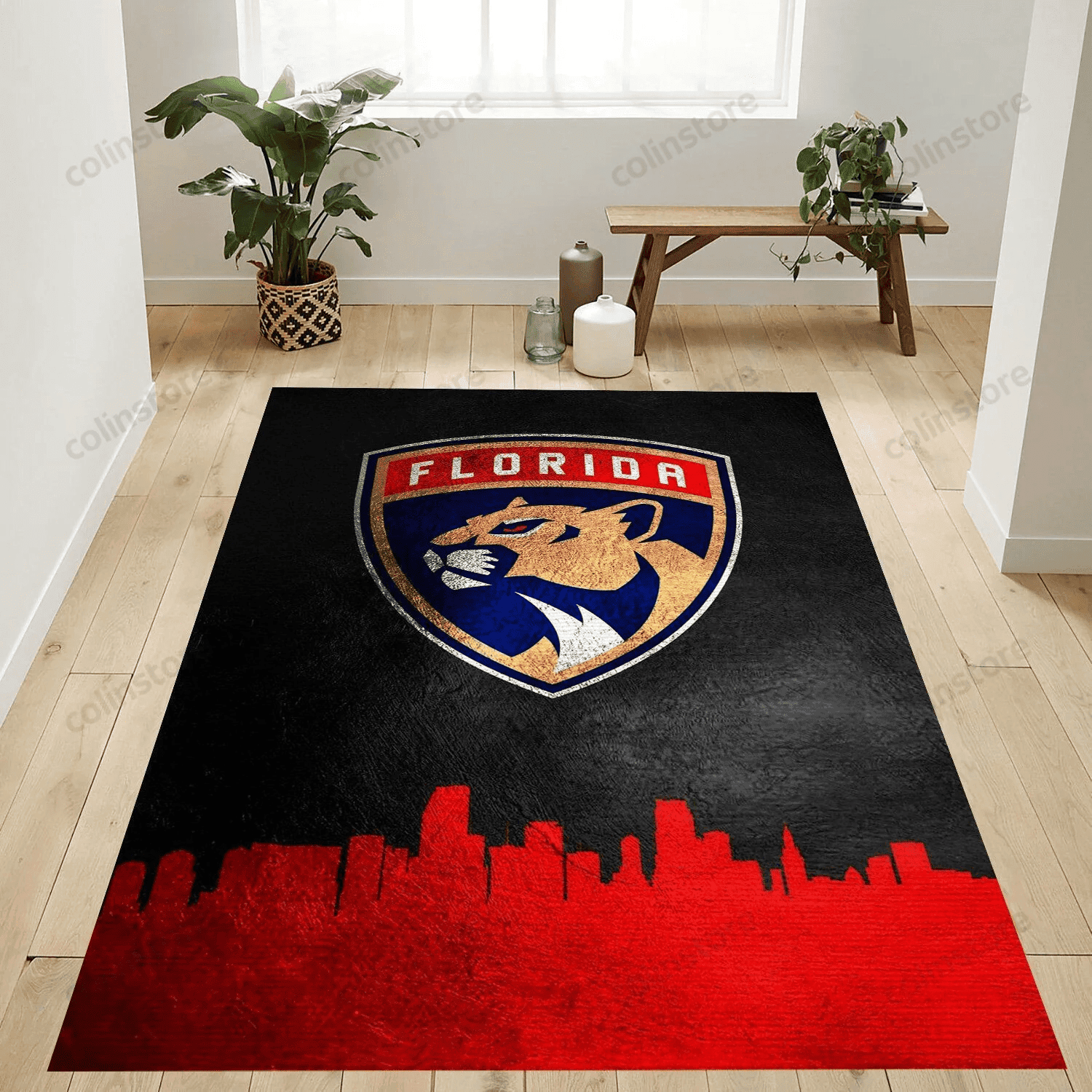 Florida Panthers Skyline Rectangle Area Rug – Full Print Carpet For Living Room & Bedroom Home Decor