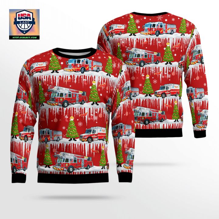 Florida Pasco County Fire Rescue Christmas Sweater 3D