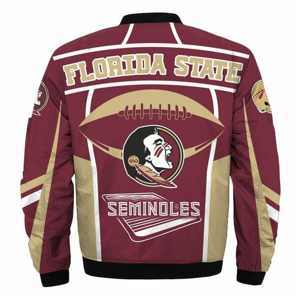 Florida State Seminoles Garnet Gold Bomber Jacket | NCAA College Team Jacket for Men & Women | Sports Fan Gift - Image 3