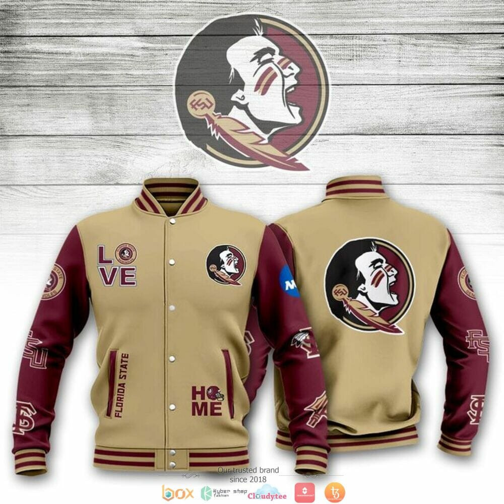 Florida State Seminoles Gold Garnet Varsity Baseball Jacket for Men & Women | NCAA Team Fan Gift