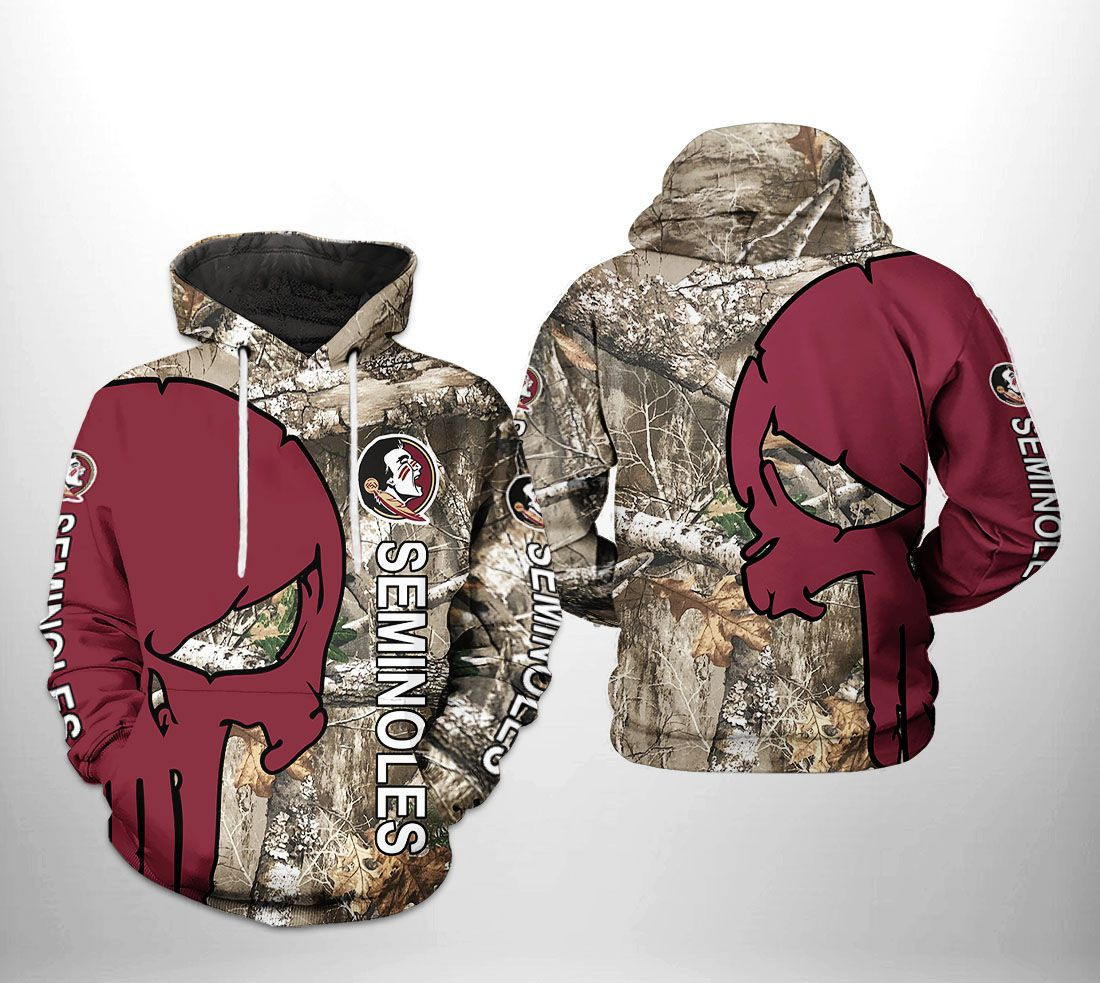 Florida State Seminoles NCAA Camo Veteran Hunting 3D All Over Print Hoodie & Zip Hoodie
