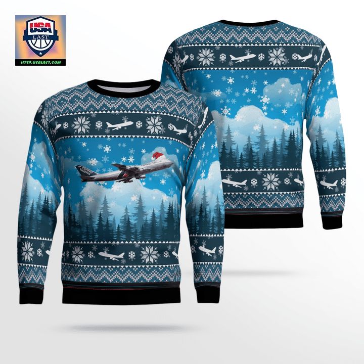 Flying Tiger Line Boeing 747-132SF Christmas AOP Sweater