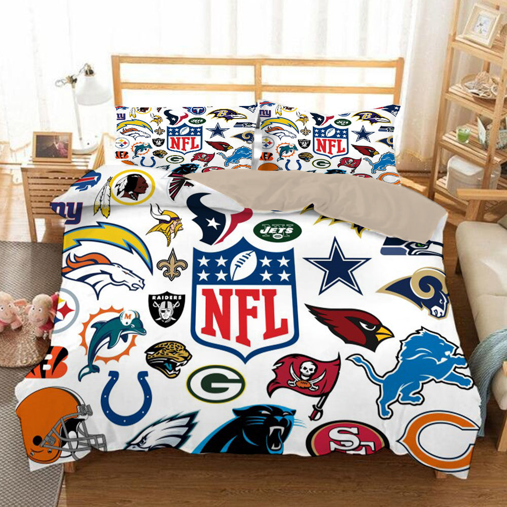 Football Duvet Cover Quilt Cover Pillowcase Bedding Set Bed Linen Home Bedroom Decor