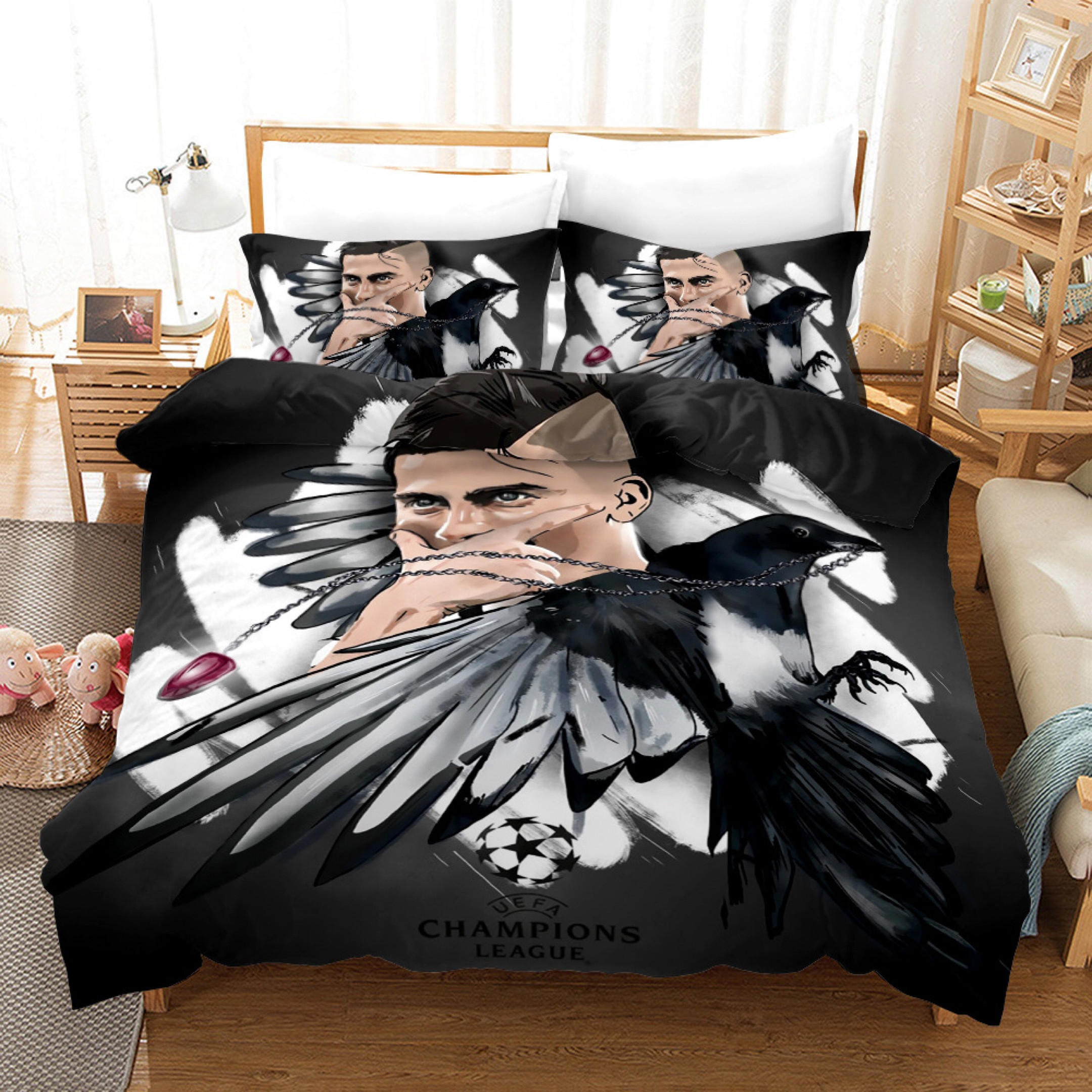 Football Duvet Cover Quilt Cover Pillowcase Bedding Set Bed Linen Home Bedroom Decor