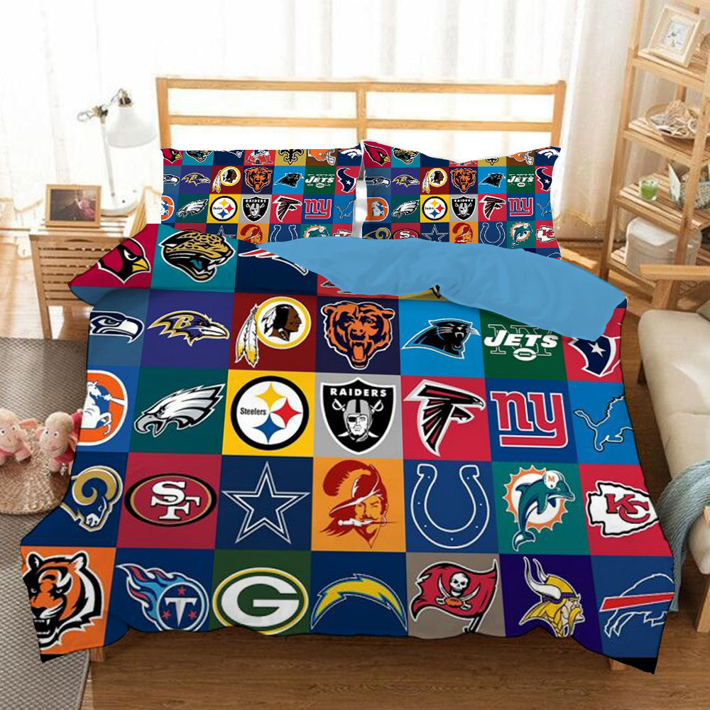 Football Duvet Cover Quilt Cover Pillowcase Bedding Set Bed Linen Home Bedroom Decor