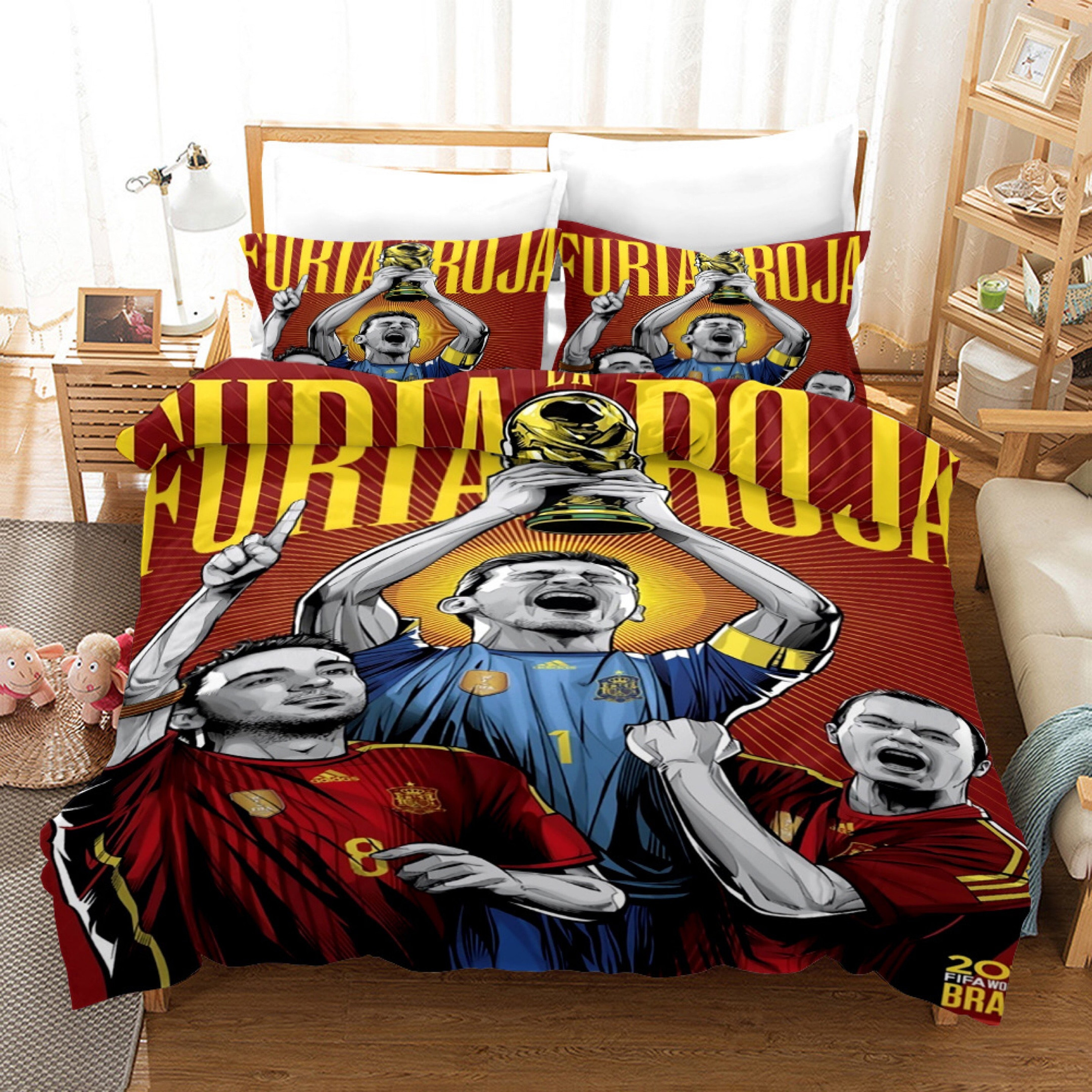 Football Duvet Cover Quilt Cover Pillowcase Bedding Set Bed Linen Home Bedroom Decor