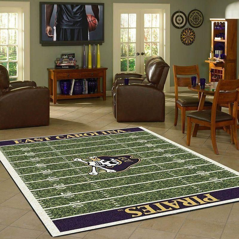 Football Fans East Carolina Pirates Home Field Rectangle Area Rug – Full Print Carpet For Living Room & Bedroom Home Decor