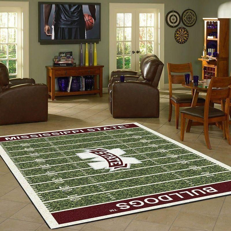 Football Fans Mississippi State Bulldogs Home Field Rectangle Area Rug – Full Print Carpet For Living Room & Bedroom Home Decor