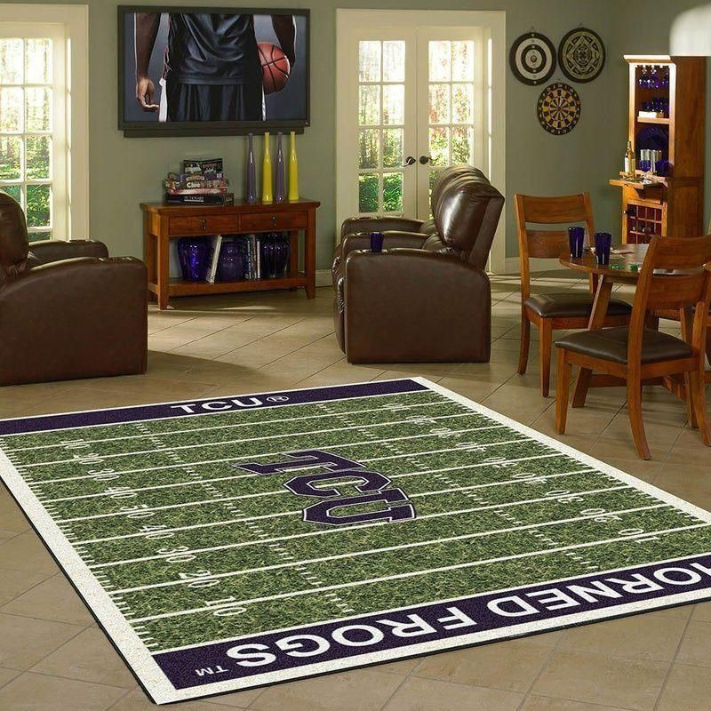 Football Fans Tcu Horned Frogs Home Field Rectangle Area Rug – Full Print Carpet For Living Room & Bedroom Home Decor