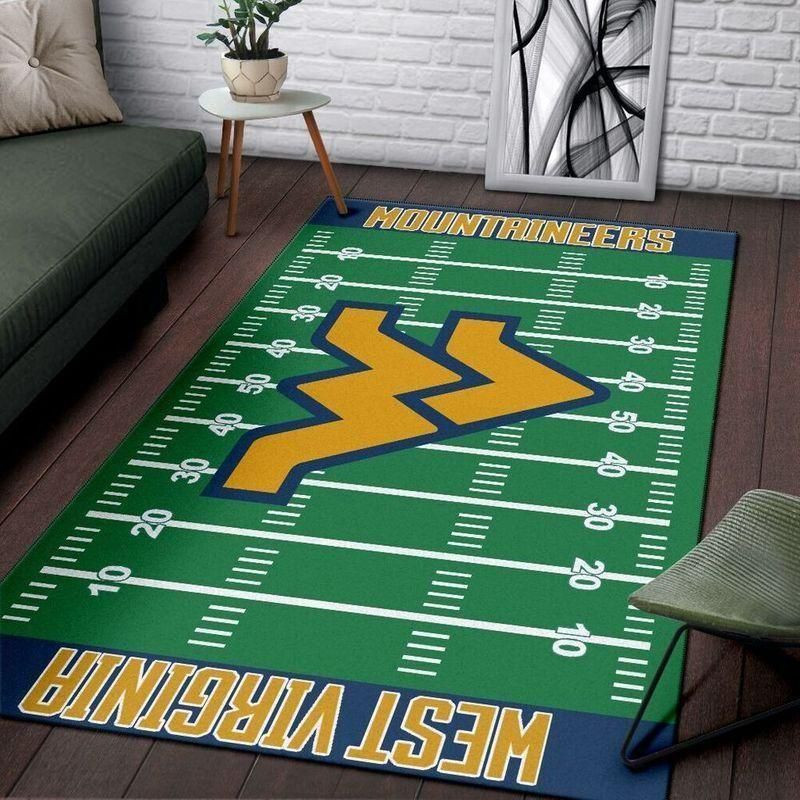 Football Fans West Virginia Mountaineers Home Field Rectangle Area Rug – Full Print Carpet For Living Room & Bedroom Home Decor