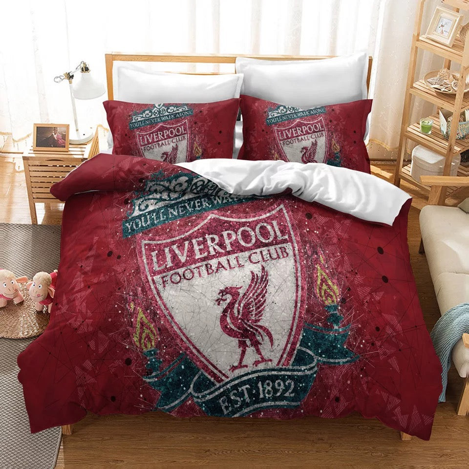 Football Logo Duvet Cover Quilt Cover Pillowcase Bedding Set Bed Linen Home Bedroom Decor