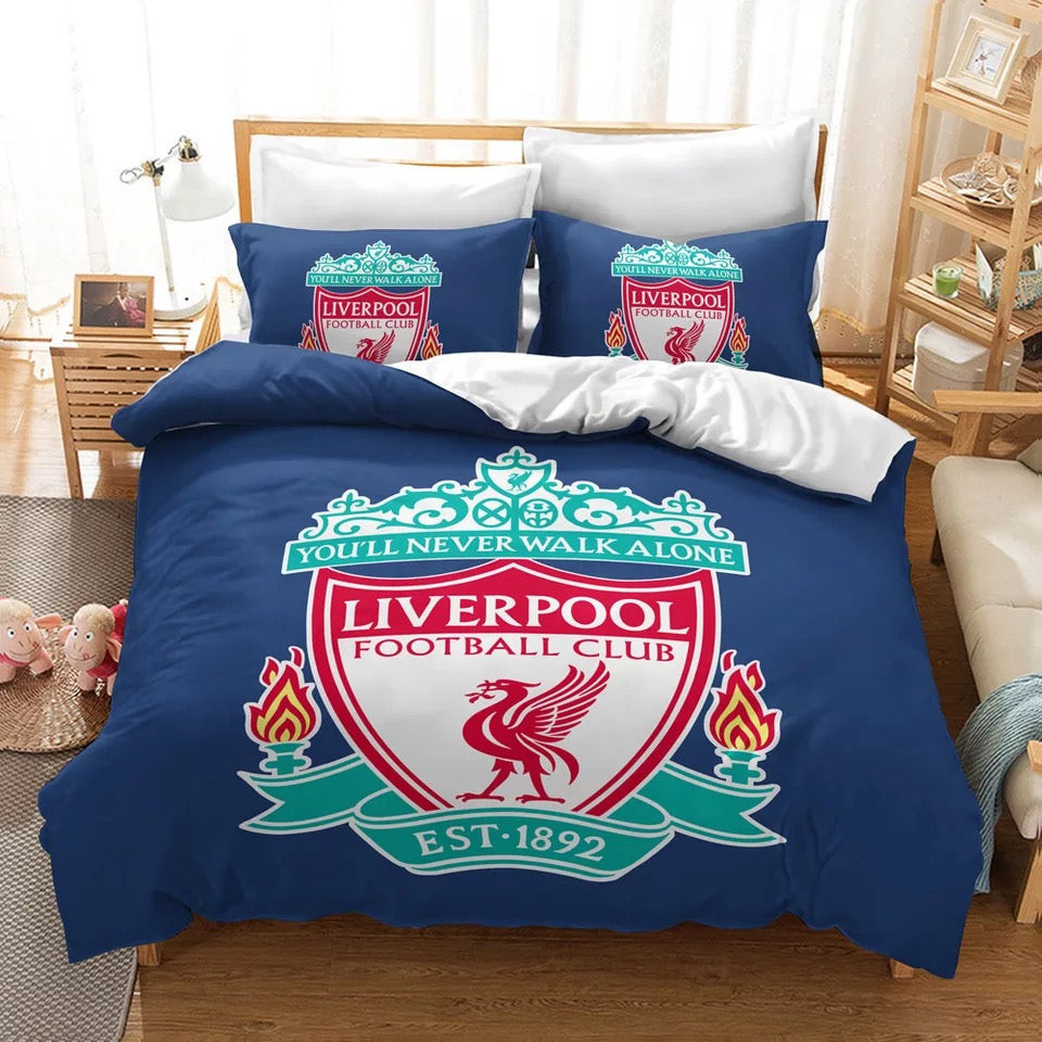 Football Logo Duvet Cover Quilt Cover Pillowcase Bedding Set Bed Linen Home Bedroom Decor