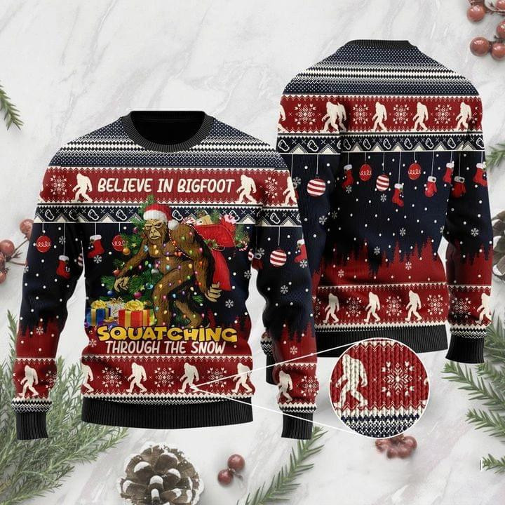 For Bigfoot Lovers Ugly Christmas Sweater, Perfect Holiday Gift