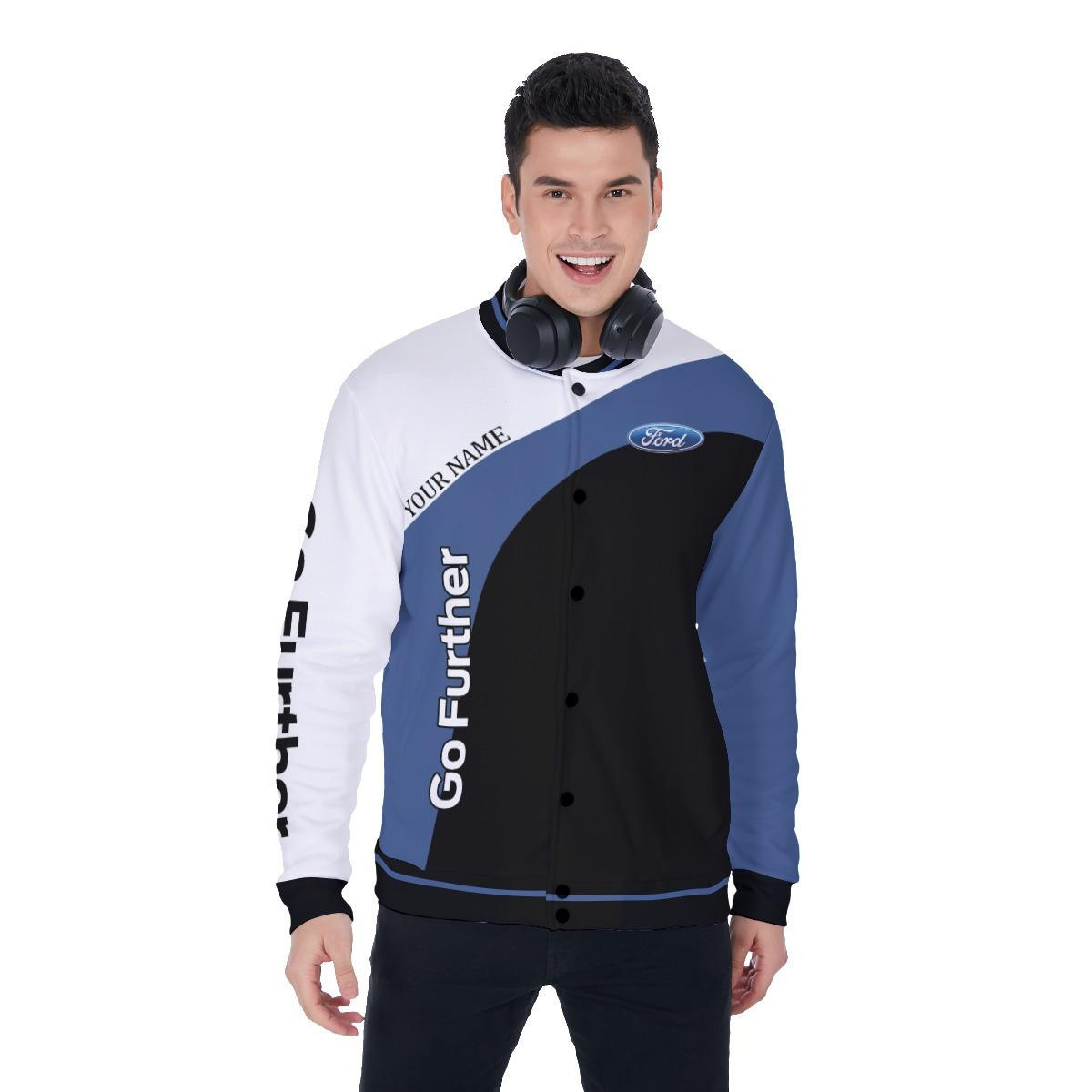 Ford Go Further Personalized Name Baseball Jacket for Men & Women | Vehicle Brand Fan Gift