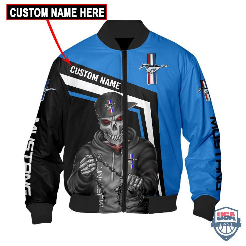 Ford Mustang Ghost Rider Personalized Bomber Jacket | Automotive Jacket for Men & Women | Car Fan Gift