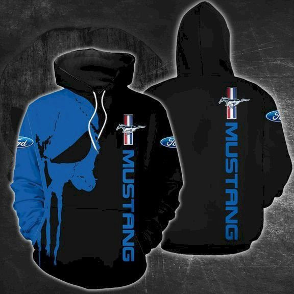 Ford Mustang Punisher 3D All Over Print Hoodie & Zip Hoodie
