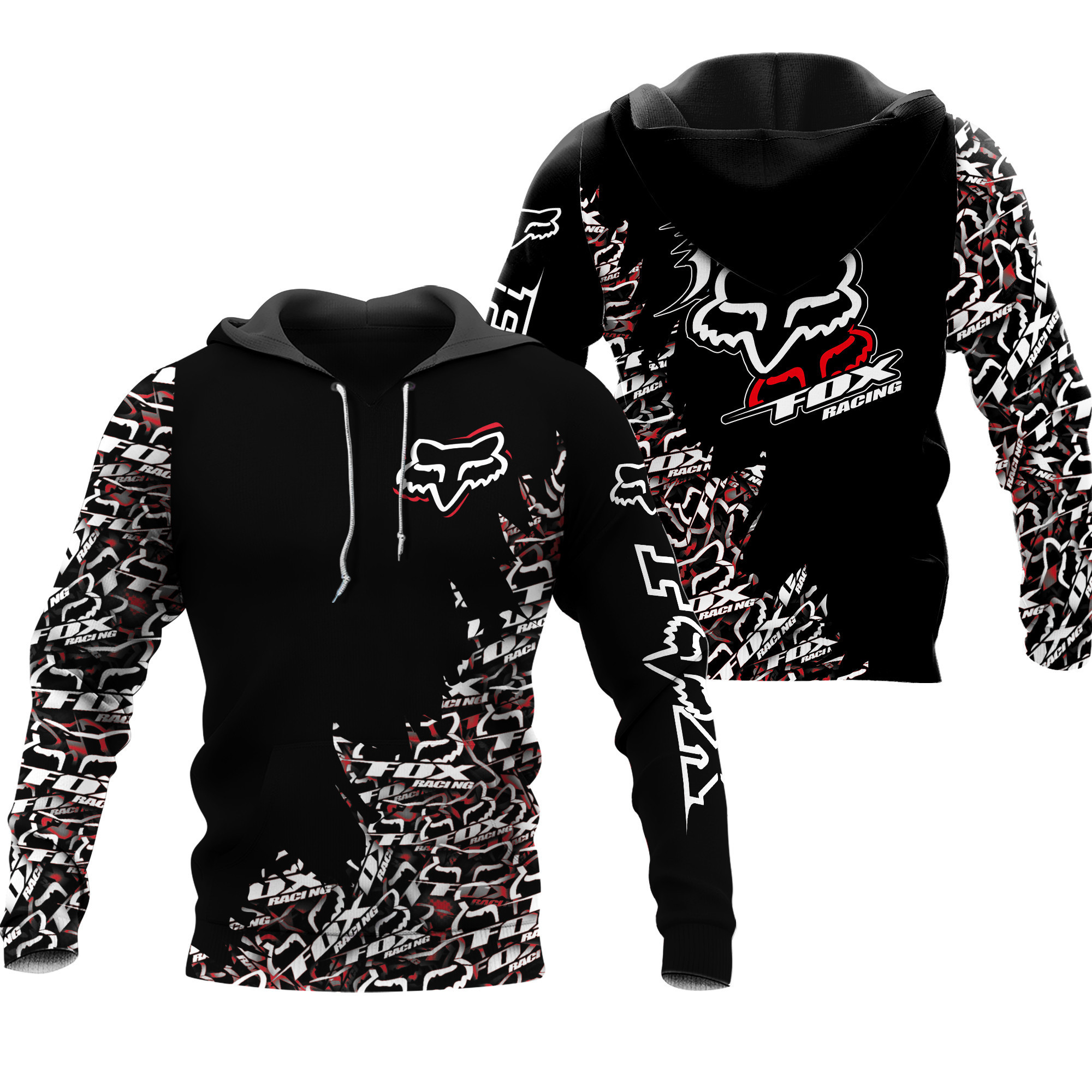 Fox Racing 3D All Over Print Hoodie & Zip Hoodie