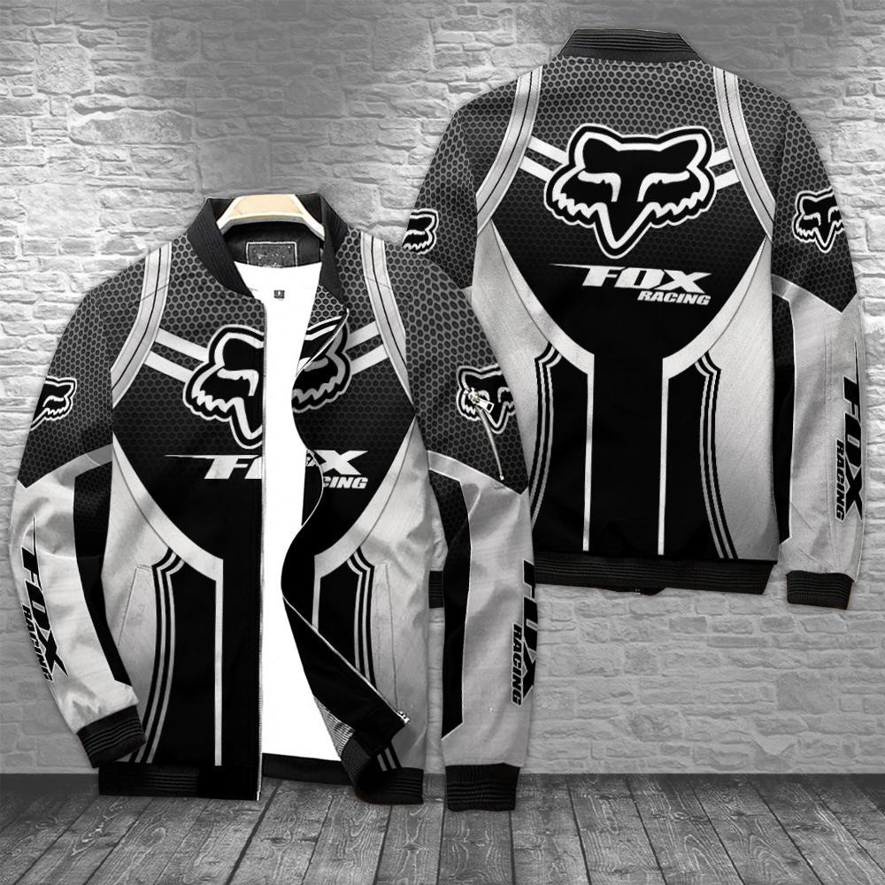 Fox Racing Black Silver Bomber Jacket | Faith Inspired Jacket for Men & Women | Faith Gift