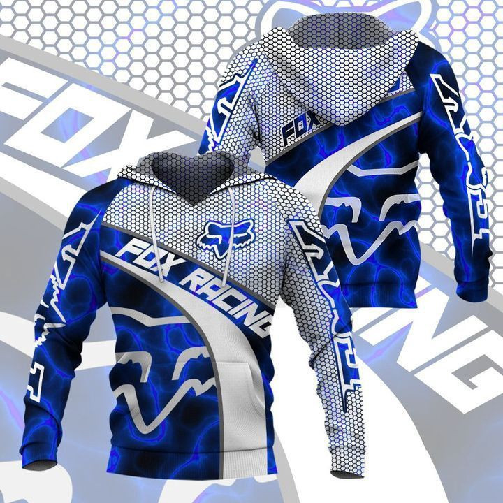 Fox Racing Blue 3D All Over Print Hoodie & Zip Hoodie