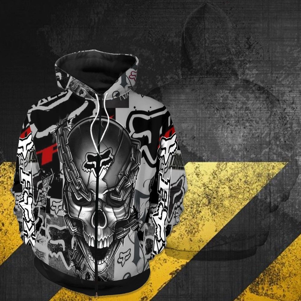 Fox Racing Meta Skull 3D All Over Print Hoodie & Zip Hoodie