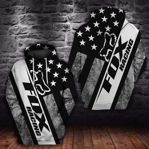 Fox Racing Motorcycles US Flag Mix Nice 3D All Over Print Hoodie & Zip Hoodie