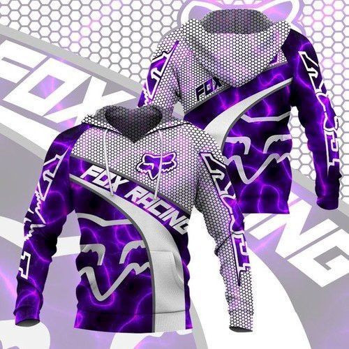 Fox Racing Purple 3D All Over Print Hoodie & Zip Hoodie