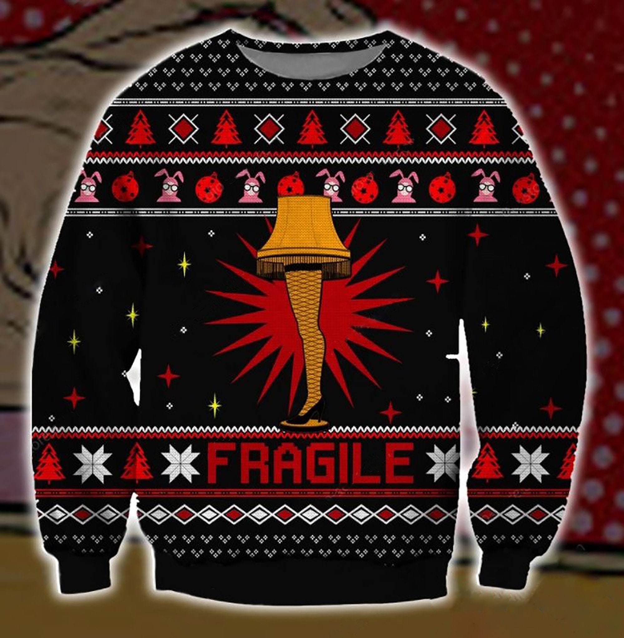 Fragile Symbol Christmas Ugly Christmas Sweater