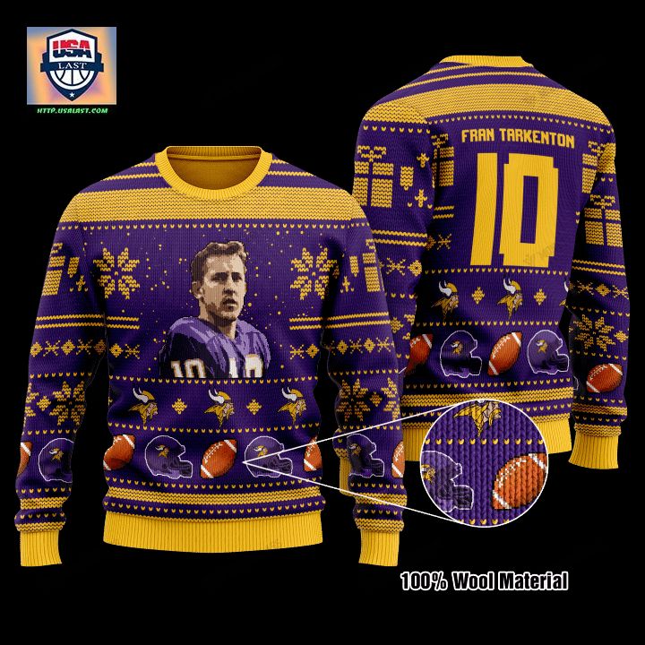 Fran Tarkenton 10 Minnesota Vikings Nfl Christmas Sweater
