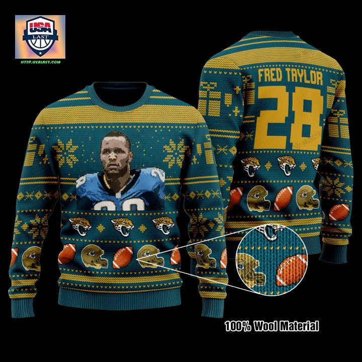 Fred Taylor 28 Jacksonville Jaguars Nfl Christmas Sweater