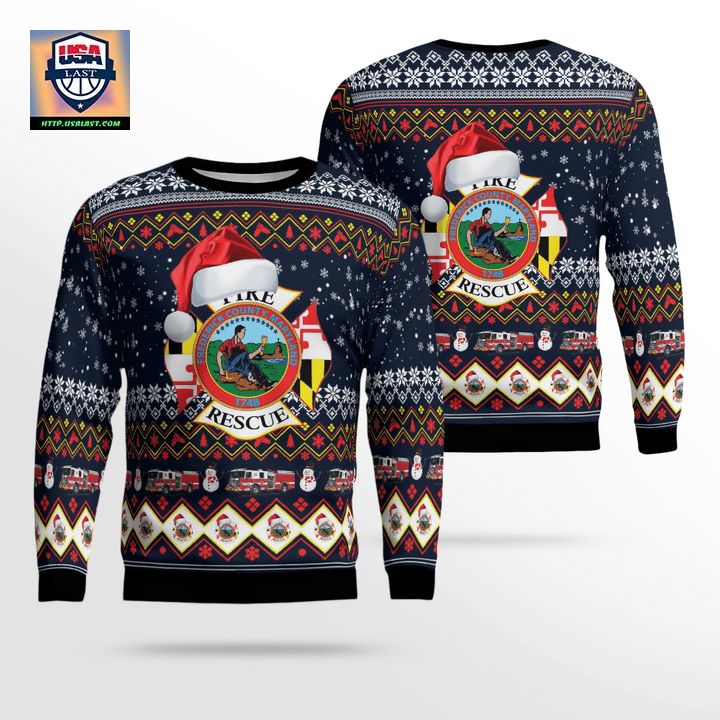 Frederick County MD Fire Rescue Christmas AOP Sweater
