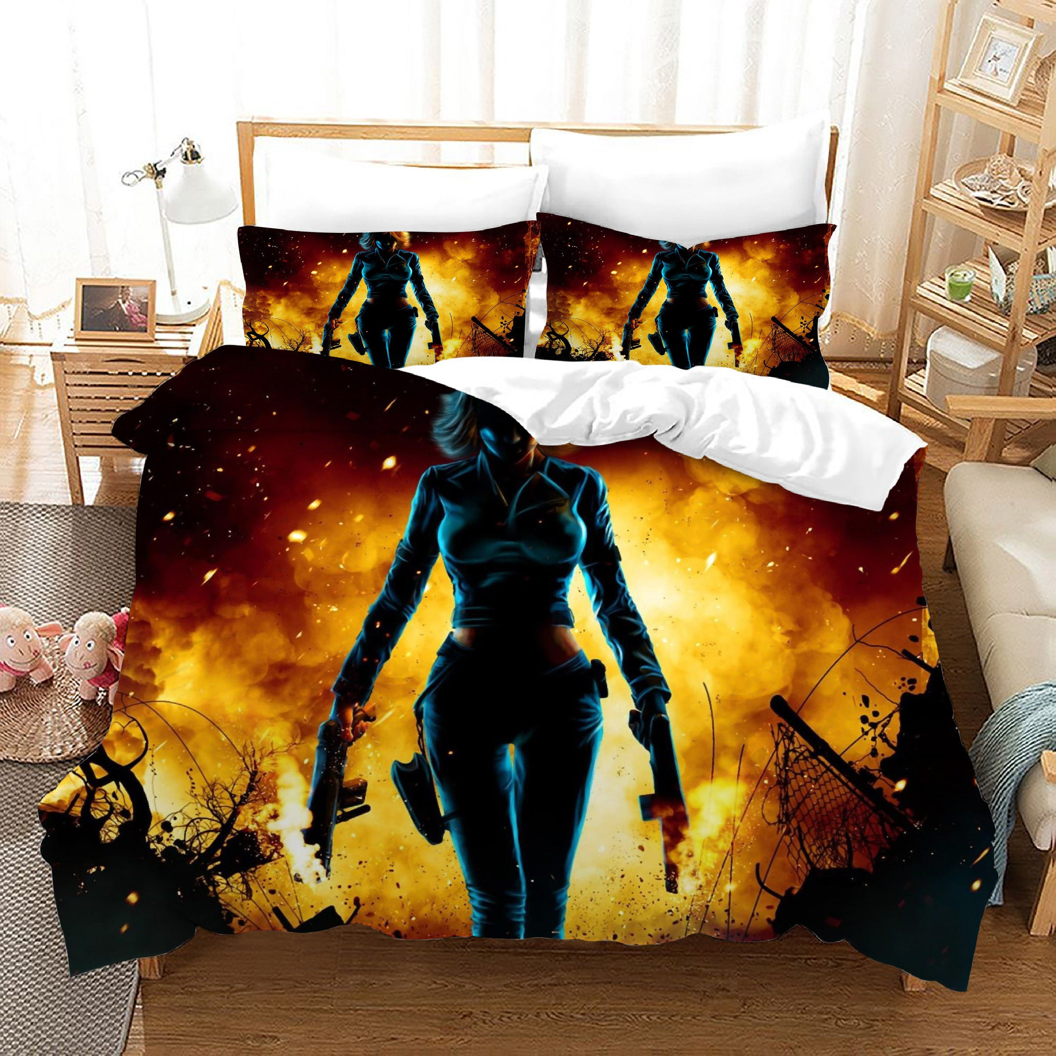 Free Fire  Duvet Cover Quilt Cover Pillowcase Bedding Set Bed Linen Home Bedroom Decor