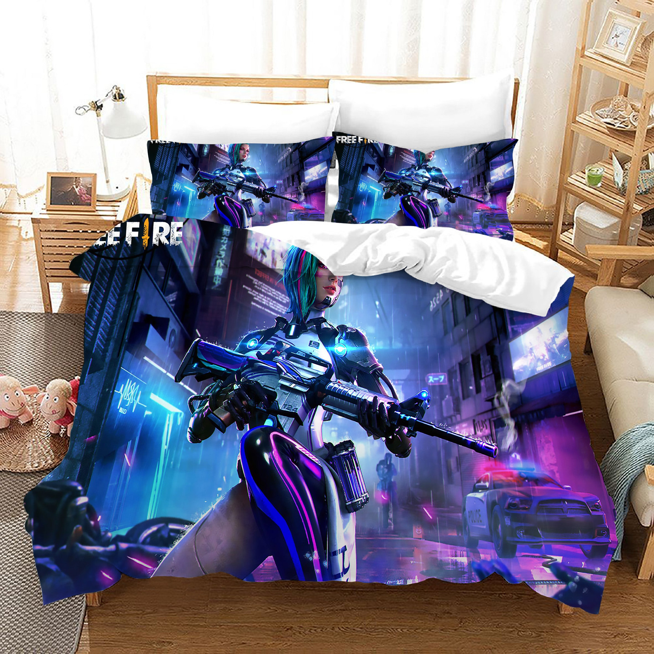 Free Fire Duvet Cover Quilt Cover Pillowcase Bedding Set Bed Linen Home Bedroom Decor