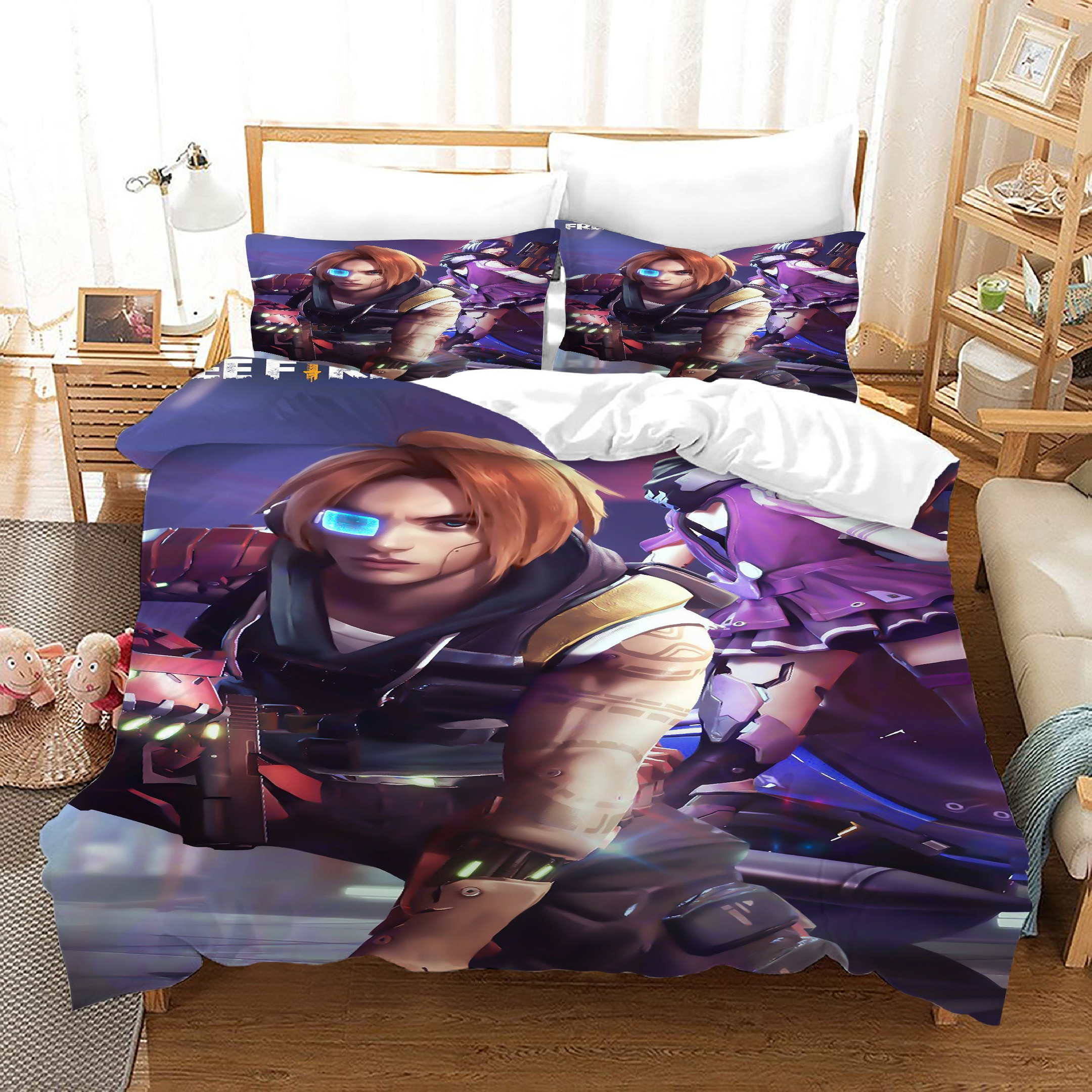 Free Fire  Duvet Cover Quilt Cover Pillowcase Bedding Set Bed Linen Home Bedroom Decor