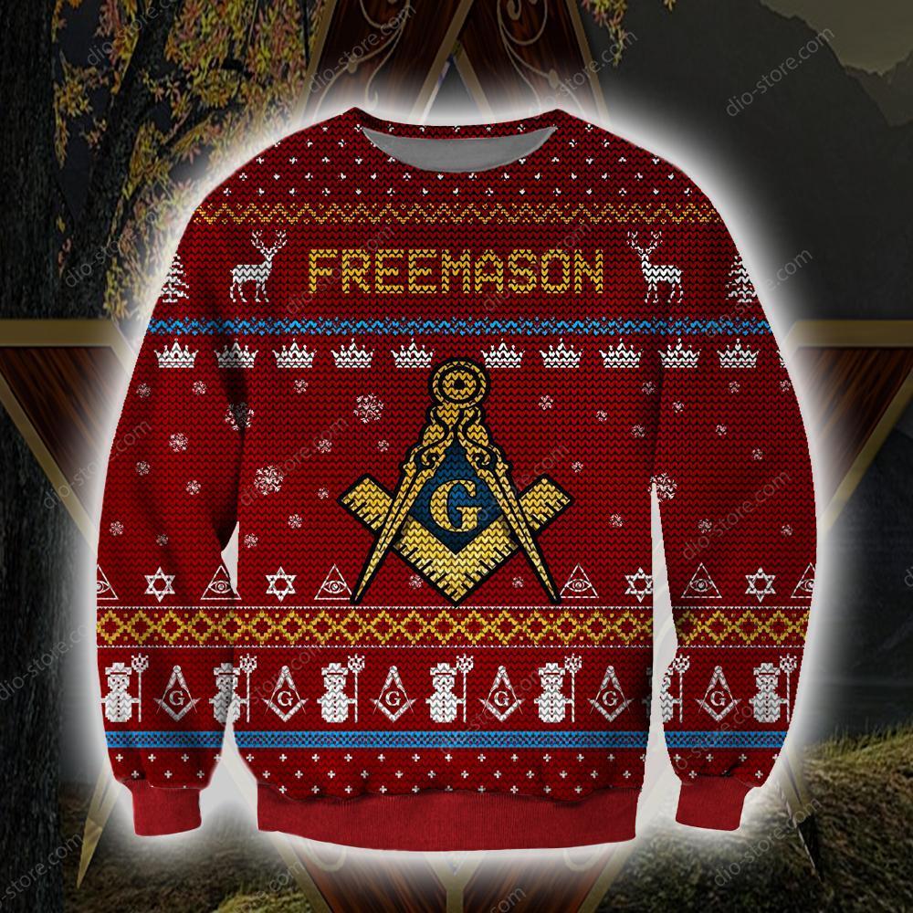 Freemason Knitting Pattern 3D Print Ugly Christmas Sweater