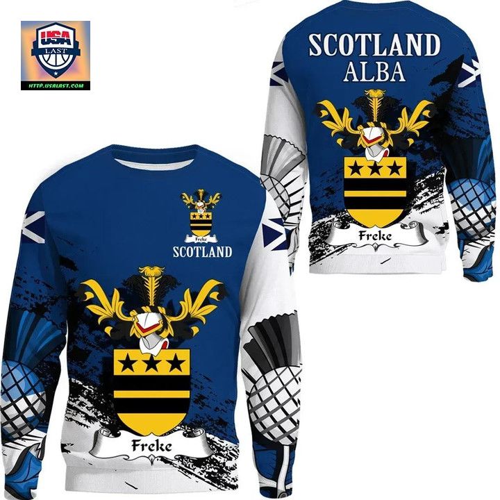 Freke Scottish Family Crest Scotland Special Sweater 
