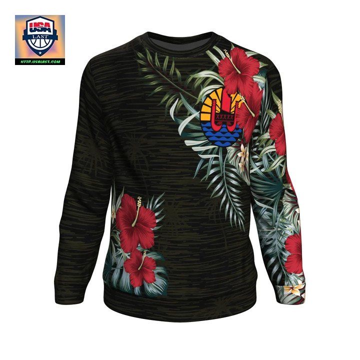 French Polynesia Hibiscus Sweater Sweater 