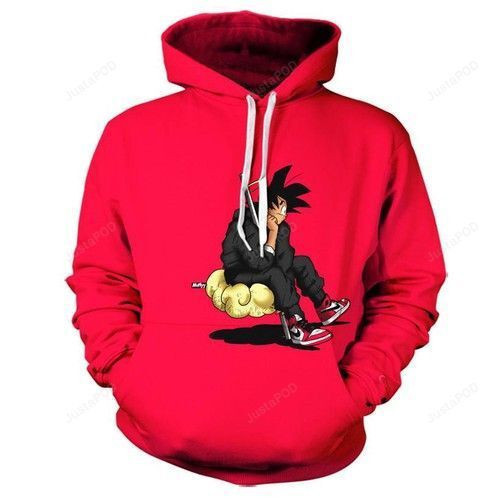 Fresh Goku On Flying Nimbus 3D All Over Print Hoodie & Zip Hoodie