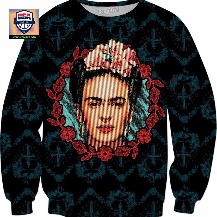 Frida Floral Frame Crewneck Sweater