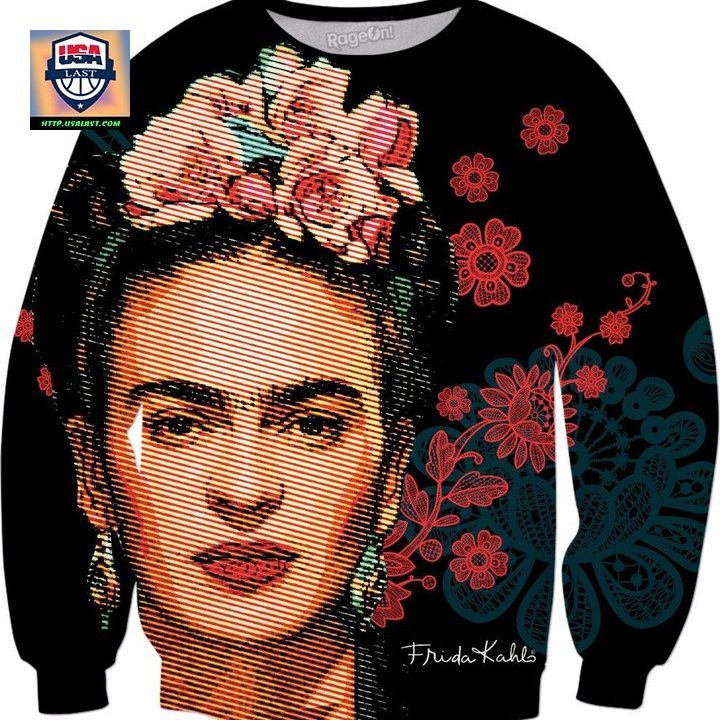 Frida Kahlo Floral Crewneck Sweater