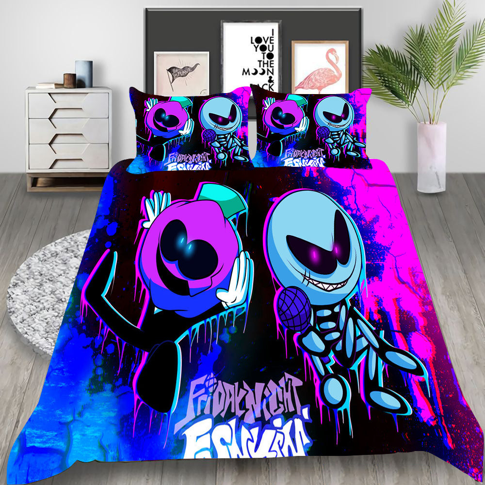 Friday Night Funkin' Skid And Pump Duvet Cover Quilt Cover Pillowcase Bedding Set Bed Linen Home Bedroom Decor