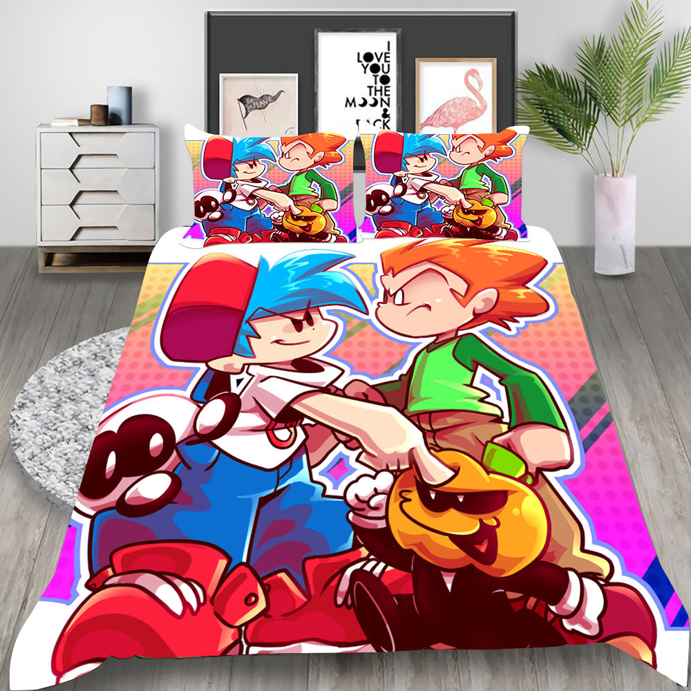 Friday Night Funkin' Skid And Pump Duvet Cover Quilt Cover Pillowcase Bedding Set Bed Linen Home Bedroom Decor