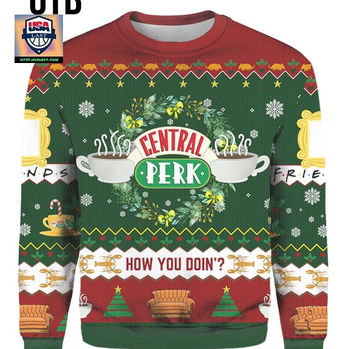 Friends Central Perk How You Doing Ugly 3D Christmas Sweater