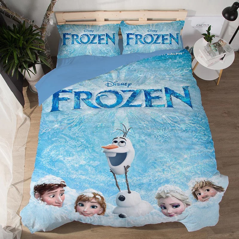 Frozen Anna Elsa Princess Duvet Cover Quilt Cover Pillowcase Bedding Set Bed Linen Home Bedroom Decor