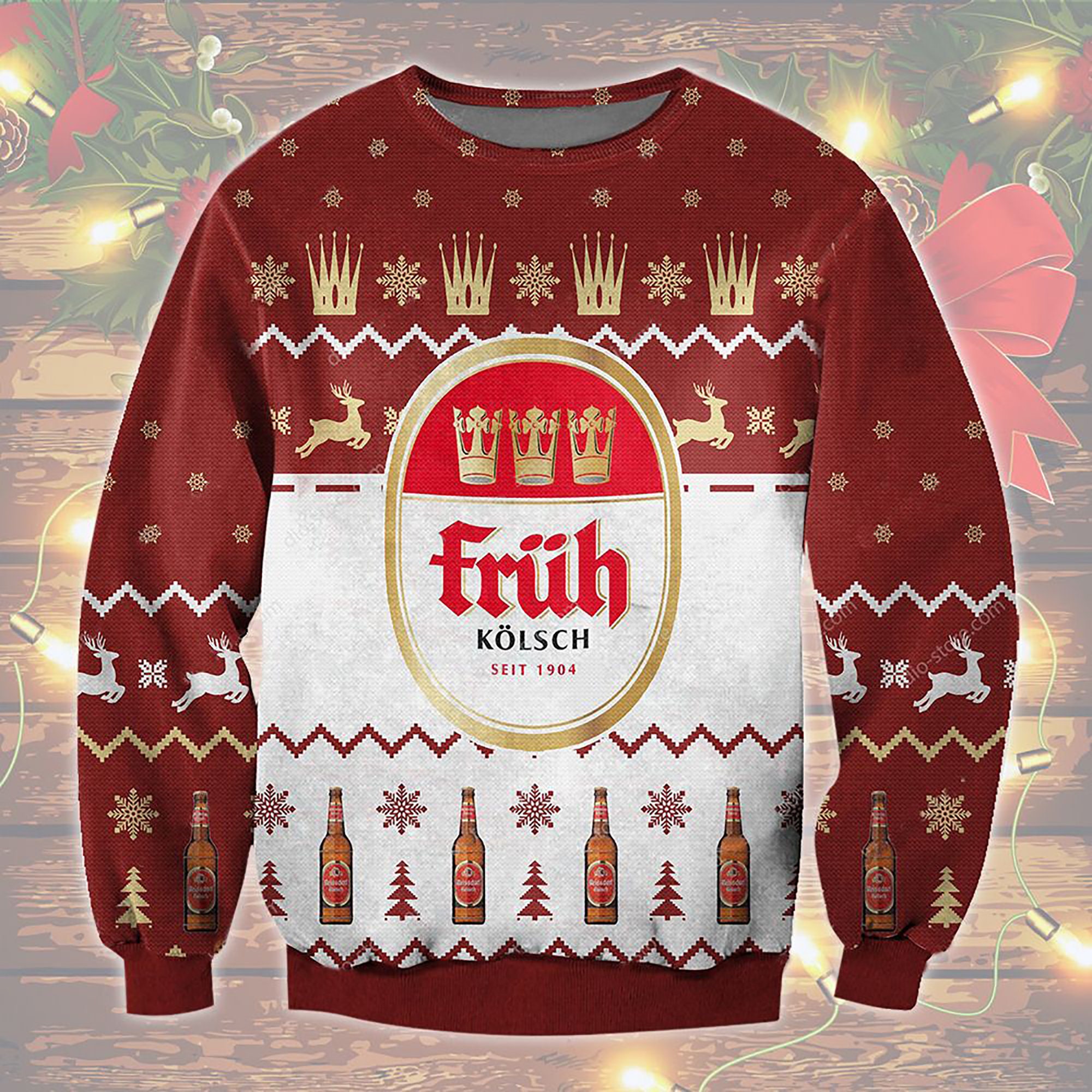 Fruh Kolsch 1904 Beer Ugly Christmas Sweater